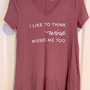 Pea in the Pod-Wine Misses Me Too Maternity shirt